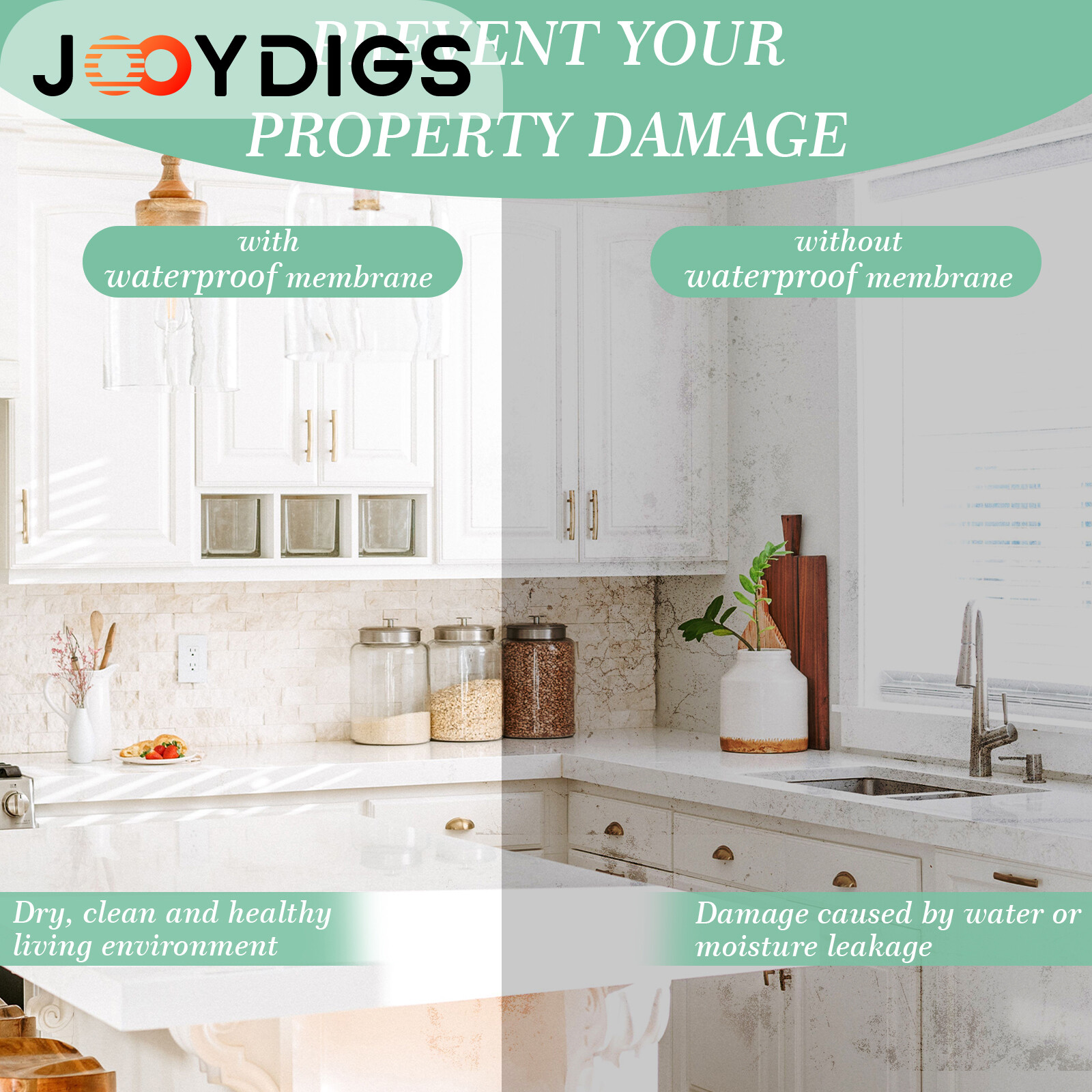 20mil Waterproofing Membrane Floor Underlayment 5"x98.5ft for Tiles