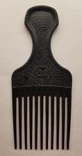 Vintage Goody Plastic Black Crocodile Textured Hair Pick Comb Lift USA 6.5"