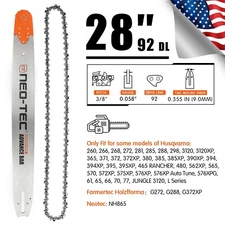 28" Chainsaw Guide Bar Chain 3/8'' 0.058" 92DL For Husqvarna 372XP G372XP 395XP