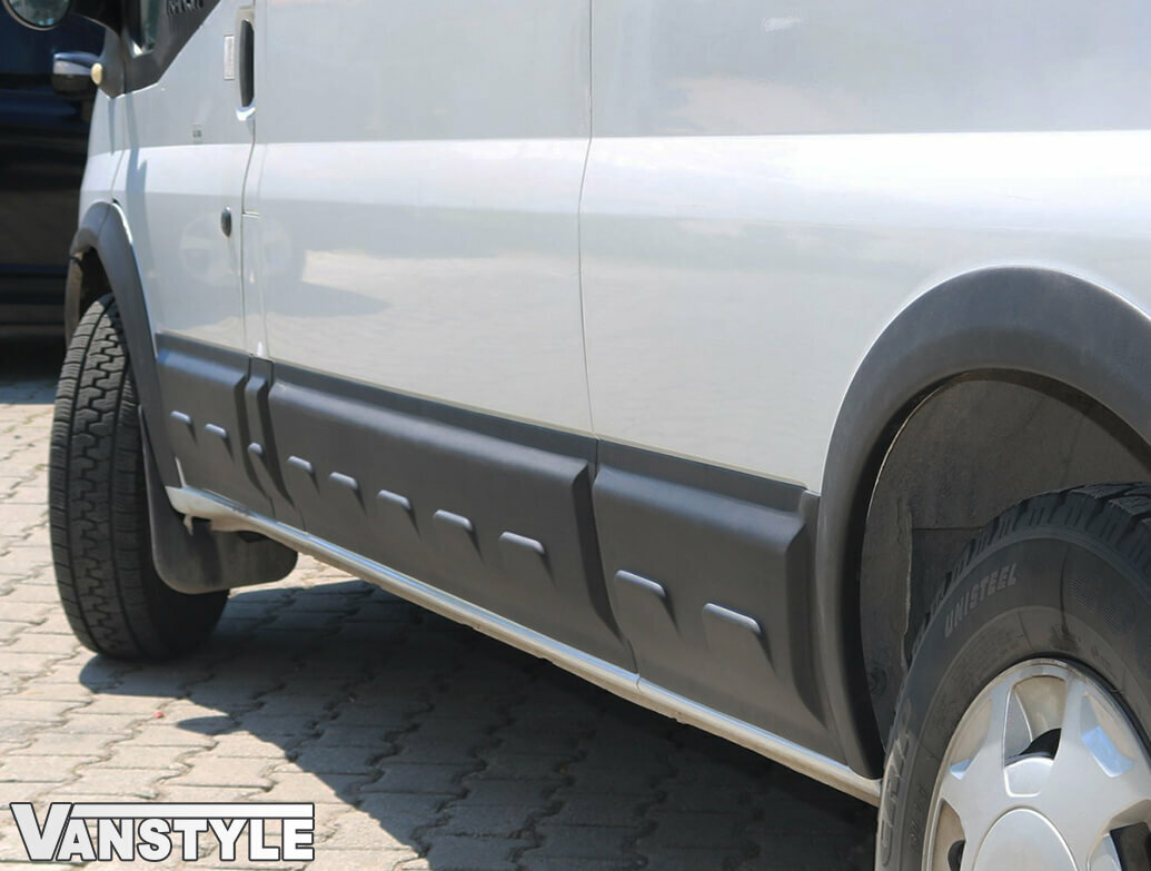 FITS FORD TRANSIT L3 LWB 07>13 BLACK ABS SIDE BODY MOULDINGS TRIMS