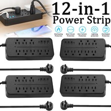 Lot Wall Mountable USB Surge Protector Power Strip with USB Ports 8 Outlet Plugs