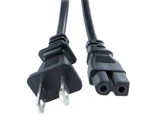 Polarized AC Power Cord 2 Prong Square Round for TV Printer Laptop PC Computer