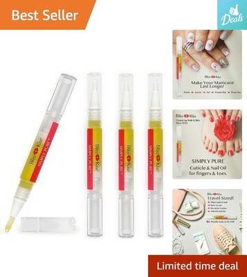Fragrance Free 4 Nail Oil Cuticle Pens - Nail Strengthener - Vitamin E & Jojoba