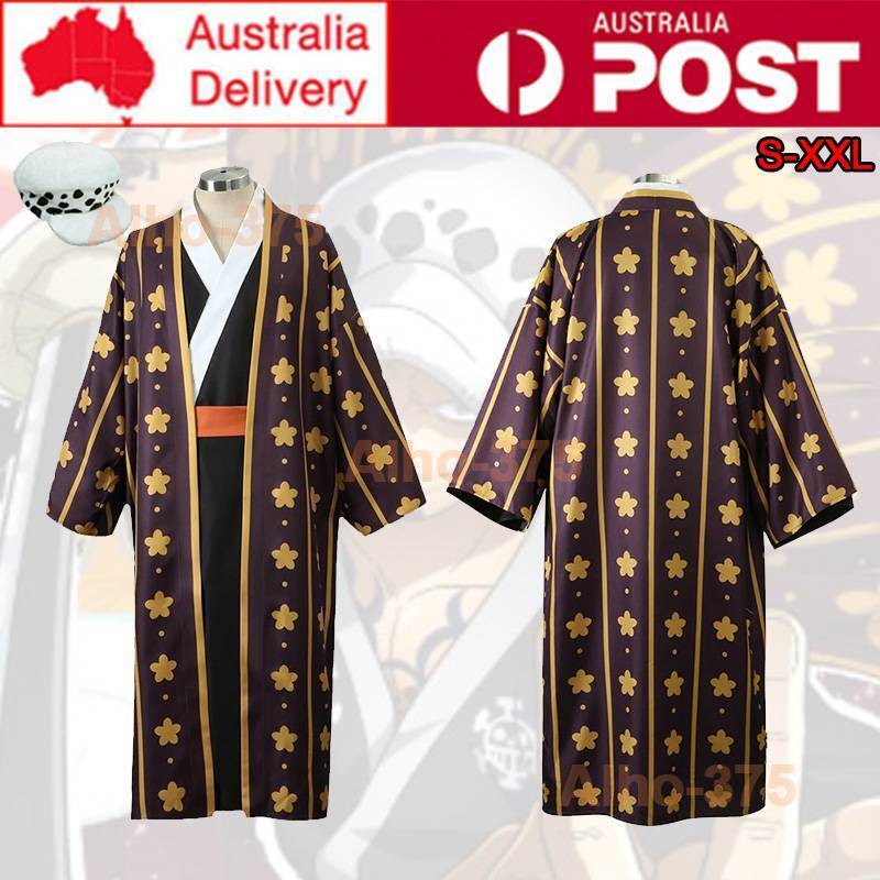 Onepiece Trafalgar Law Costume Hat Trafalgar D Water Law Cosplay Kimono Outfits