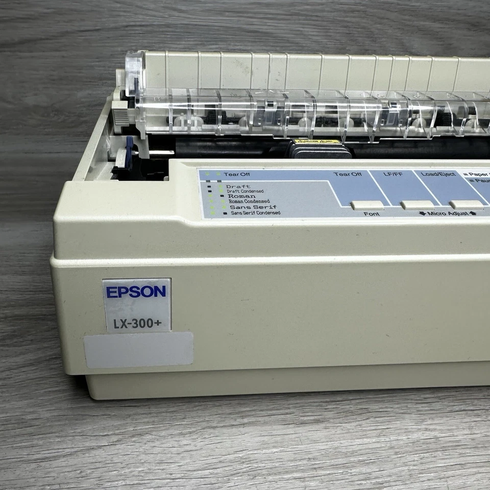Epson LX-300+ Dot Matrix 9-Pin Printer Powers On **READ** - Image 2 of 4
