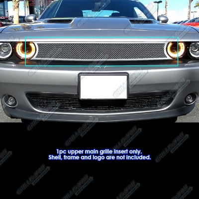 Fits 2015-2023 Dodge Challenger Main Upper Stainless Chrome Mesh Grille Insert