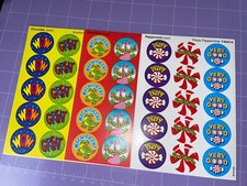3 Full Sheets Vtg Scratch And Sniff Stickers, Chocolate, Strawberry  Peppermint