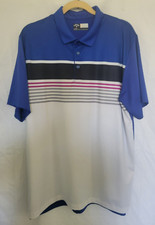 Callaway Opti-Dri Men's Golf Polo Shirt Blue Stripe Short Sleeve Size Large