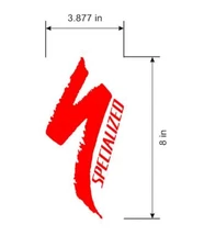 Custom made Specialized Bike Style Logo Decal. Die Cut Vinyl. Big Version