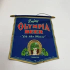 RARE Olympia Beer Hanging Banner VTG Bar Sign Its The Water Tumwater WA 8.5x11"