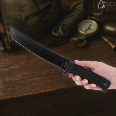 BSH Adventure Tanto Black N-629E Messer 440 Edelstahl Scheide Jagdmesser Camping