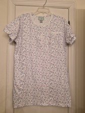 COTTON NIGHTS NWOT WHITE W/ PINK  BLUE FLOWERS COTTON NIGHTGOWN - OSFA
