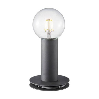 LeuchtenDirekt Tischleuchte Turn Me Schwarz max. 60W E27 Retro Lampe Textilkabel