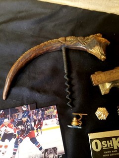 Collectibles Lot Hockey Hand Carved Old Pins Etc
