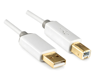DINIC HQ USB 2.0 Kabel A Stecker auf B Stecker, Monaco Range, weiß
