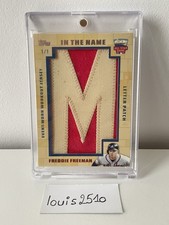 2015 1/1 Freddie Freeman Letter Patch Match Worn Workout Jersey TOPPS Baseball