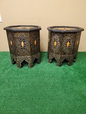 A Unique Pair of Moroccan Oarange Resin Side ...