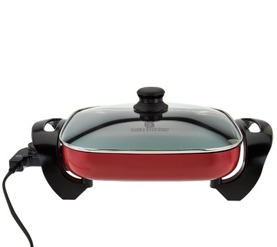 NEW IN BOX! COOKS ESSENTIALS RED 12'' X 12'' NONSTICK ELECTRIC SKILLET
