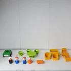 Fisher Price Little People Green Table Chairs Vintage Yellow Bed Dog Car Kids