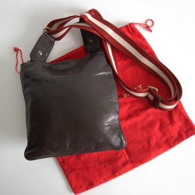 BALLY Brown Leather Shoulder Bag Trainspotting Excellent Mini Authentic