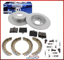BREMSSCHEIBEN + BREMSBELÄGE + HANDBREMSE HINTEN FÜR MERCEDES C-KLASSE W203