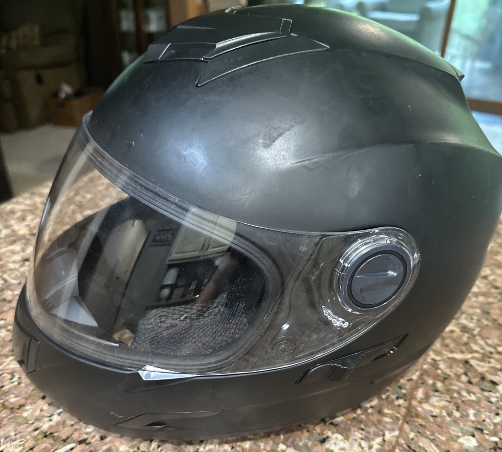 Full Face Motorcycle Black Matte Helmet Dot Crossover Xl