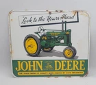 Vintage Rustic John Deere Porcelain Enameled Metal Sign