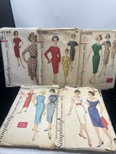Vintage 1950s 60s Sheath Slim Dress Sewing Pattern Lot Of 5 Sz 12 32 Evening