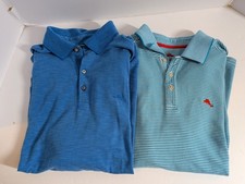 2 Tommy Bahama Island Zone Polo Shirts Short Sleeve Blue Men's Size Medium