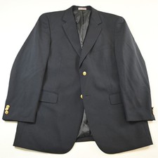 Mens USA Made 44R Navy Blue Gold Button 100 Wool Mens Blazer Jacket Sport Coat