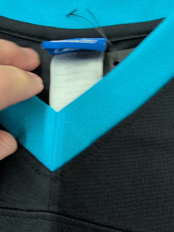 Camiseta deportiva pequeña para adultos Julius Peppers Carolina Panthers marca Reebok Foto 3 de 4