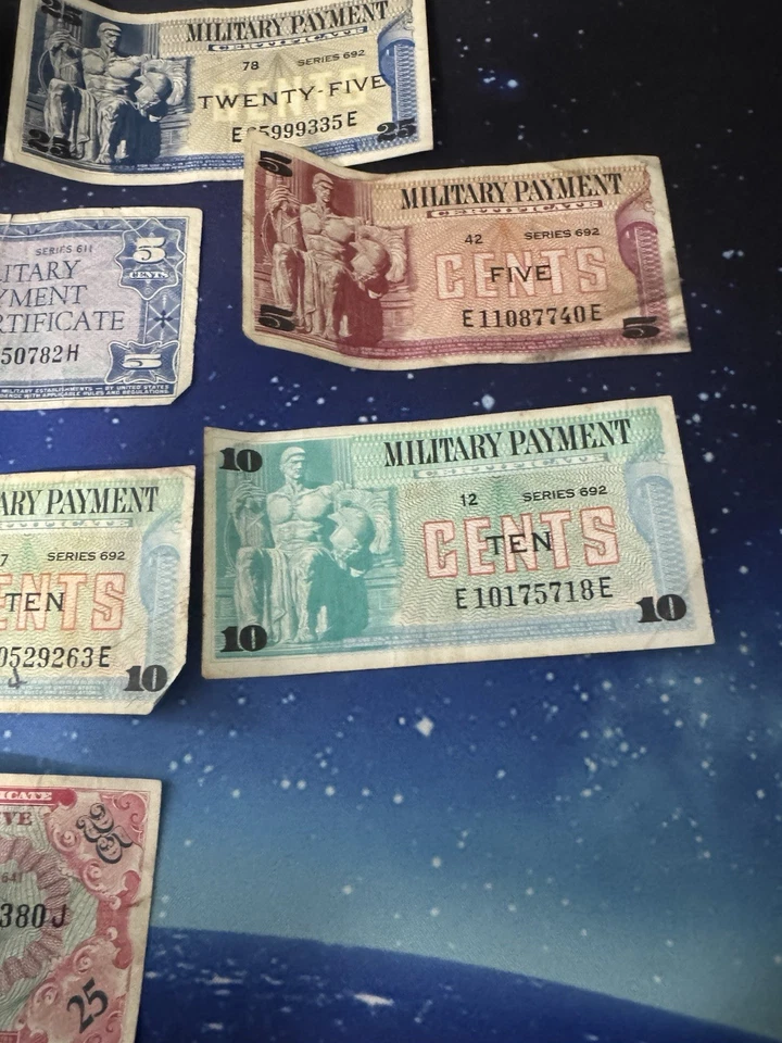 United States Military Payment Certificate ( MPC ) In Mixed Lot Of 9 Circulated. - Image 4 of 4