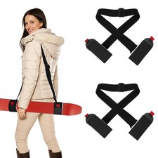 Ski Strap, Adjustable Ski Carrier Shoulder Straps,2Pcs Black  White  45.7"