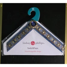 Lindsay Phillips Switchflops Interchange Strap Dali blue floral Size M