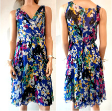 Dolce & Gabbana Vintage Floral Print Rare Sheer Ruched Silk Dress IT40