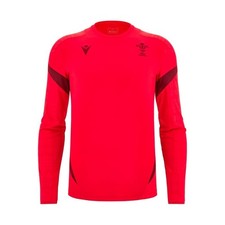 RUGBY WALIA – KOSZULKA TRENINGOWA POLY RED ML - MACRON - Sezon 2025/26