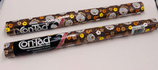 Vtg 2 Rolls ConTact Paper 1985 Brown Floral S...