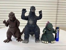 Godzilla 3 Figure Set - Godzilla, Heisei Godzilla, Rolling Godzilla - Used