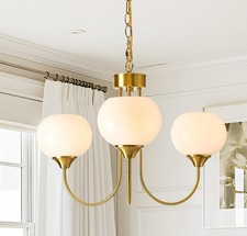 3-Light Modern Glass Globe Chandelier Pendant Ceiling Lamp Fixture