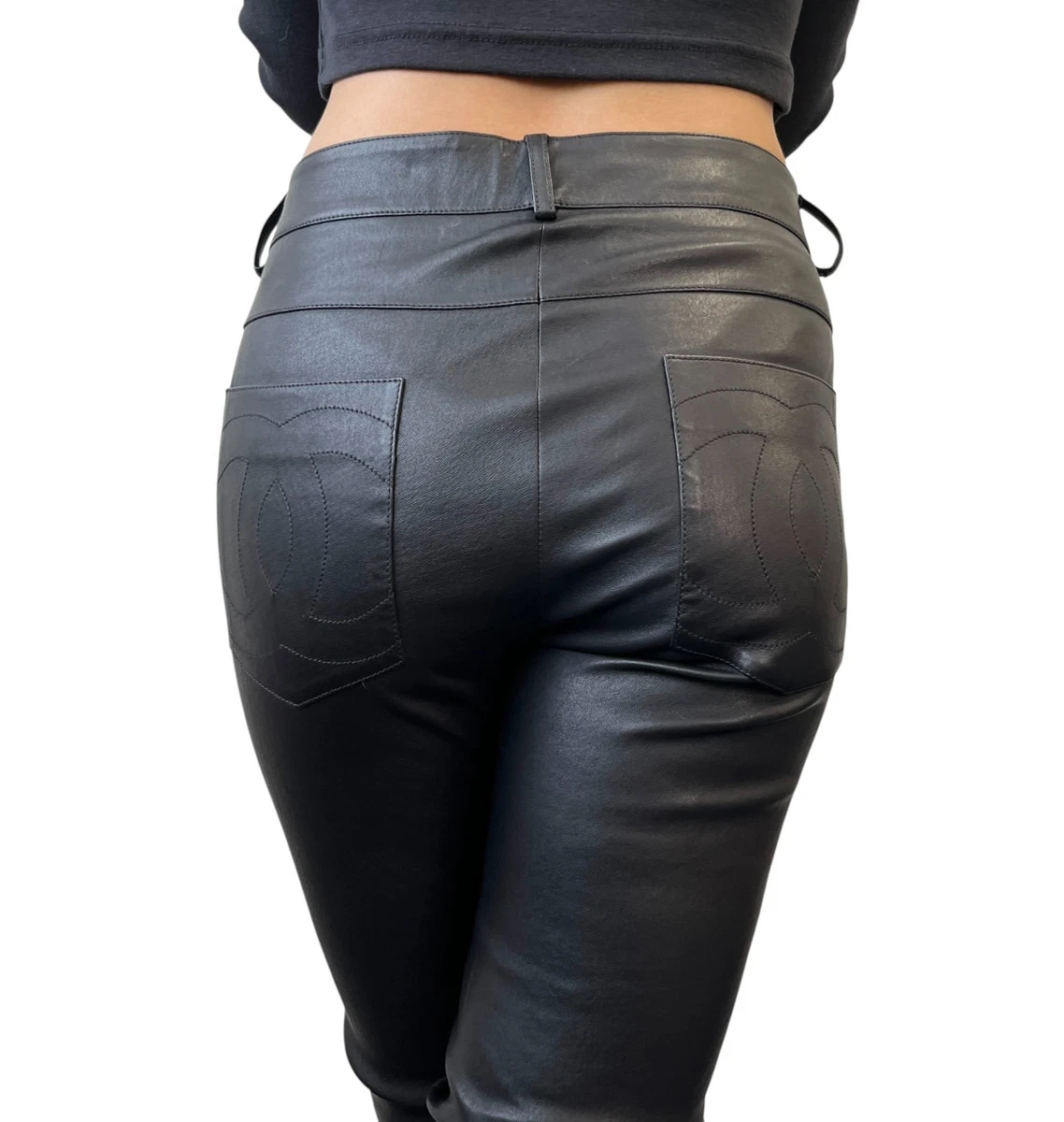 CHANEL Black Leather Pants for Women for sale | eBay