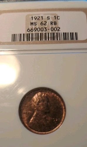 1921 S Lincoln Wheat NGC MS 62 R/B