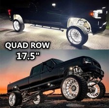 Set 4 17.5 Quad Row Cold White Strobe Leds Car Truck Wheel Rings Rim Lights