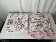 Cottagecore Floral Pink White Gingham Duvet Full 2 Pillow Shams FadFay Cotton