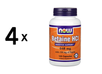 4 X Now Foods Betaine Hcl (120) (140,55 Eur/Kg)