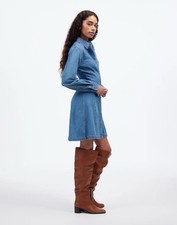 Madewell Seamed Mini Dress in Ramey Wash: Airy Denim Edition Long Sleeve Size 00