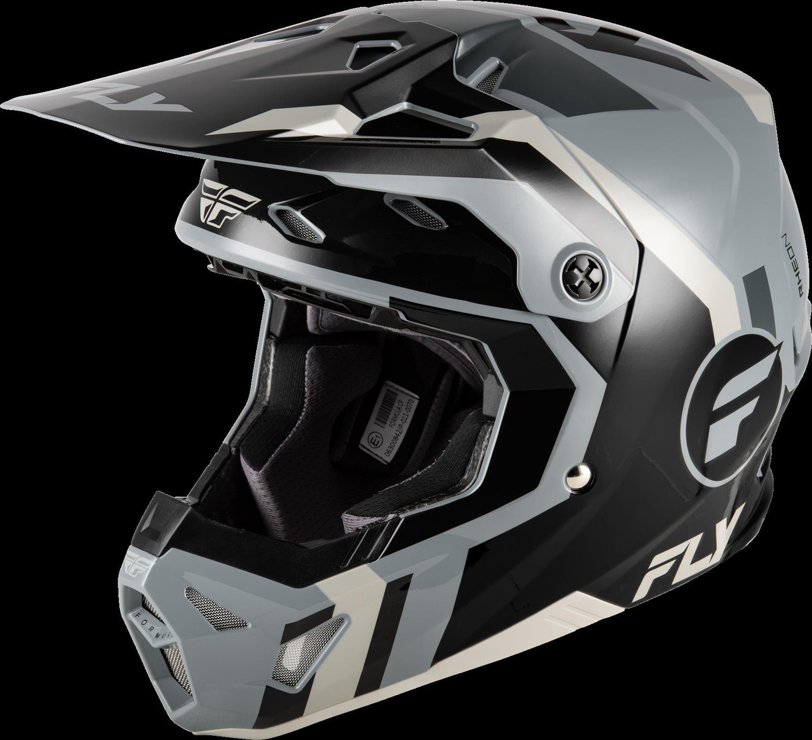 Fly Racing Formula CP Seal MX Helmet Black Grey Light Grey Adult Motocross
