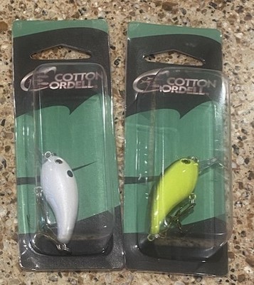 Cotton Cordell Big O Pearl/Gold Eye & Chartreuse/Black Bk 2'' Bass Fishing Lures