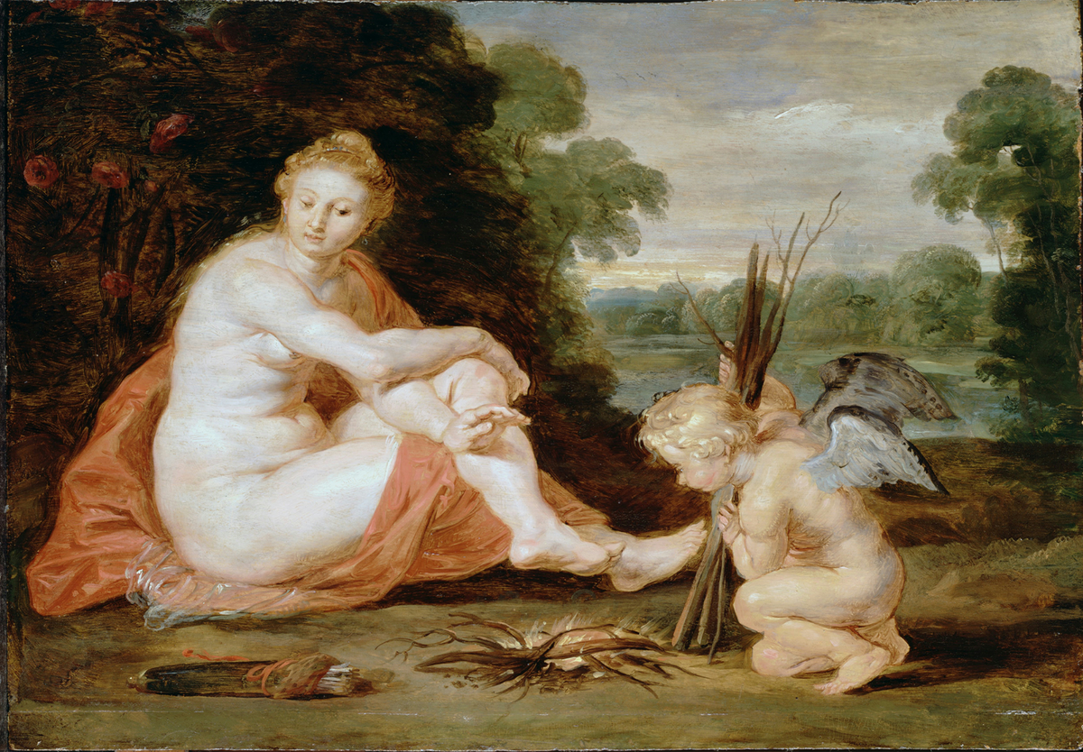 Venus and Cupid Poster   Baroque Mythological Wall Art - 16x12