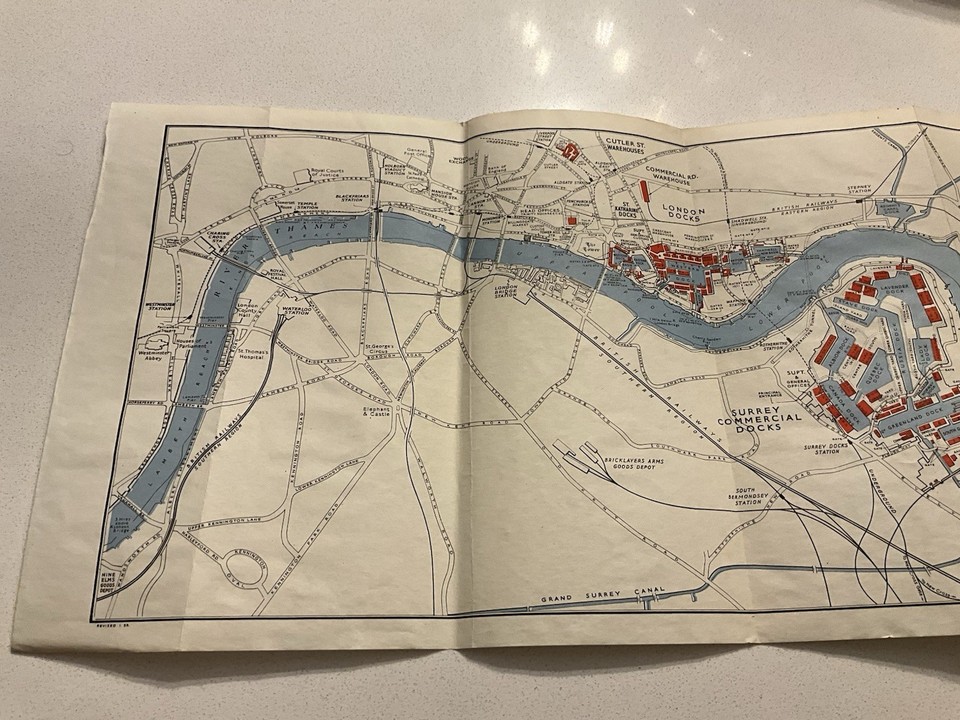 Vintage Port of London Authority Plan of the Docks Map - Thames PLA ...