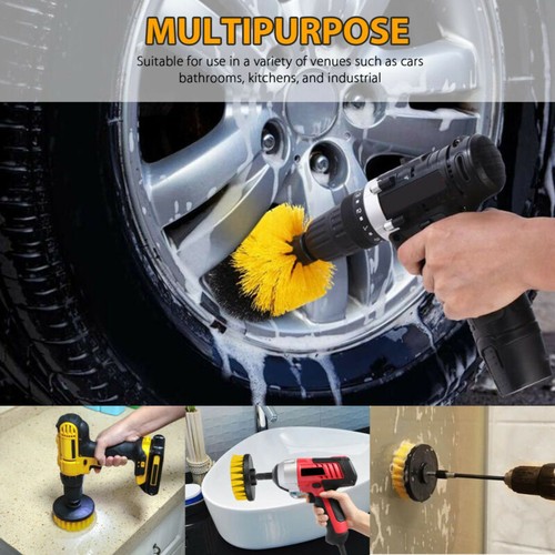 12Pcs Car Wheel Tire Rim Scrub Cleaning Brush Drill Kit Wash Power Wide Usage - Picture 8 of 10